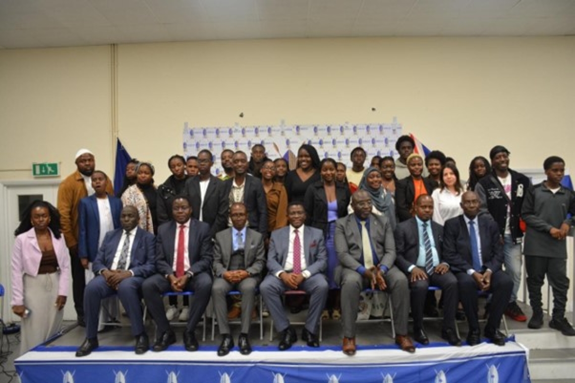 The Katikkiro with the attendees of the youth conference